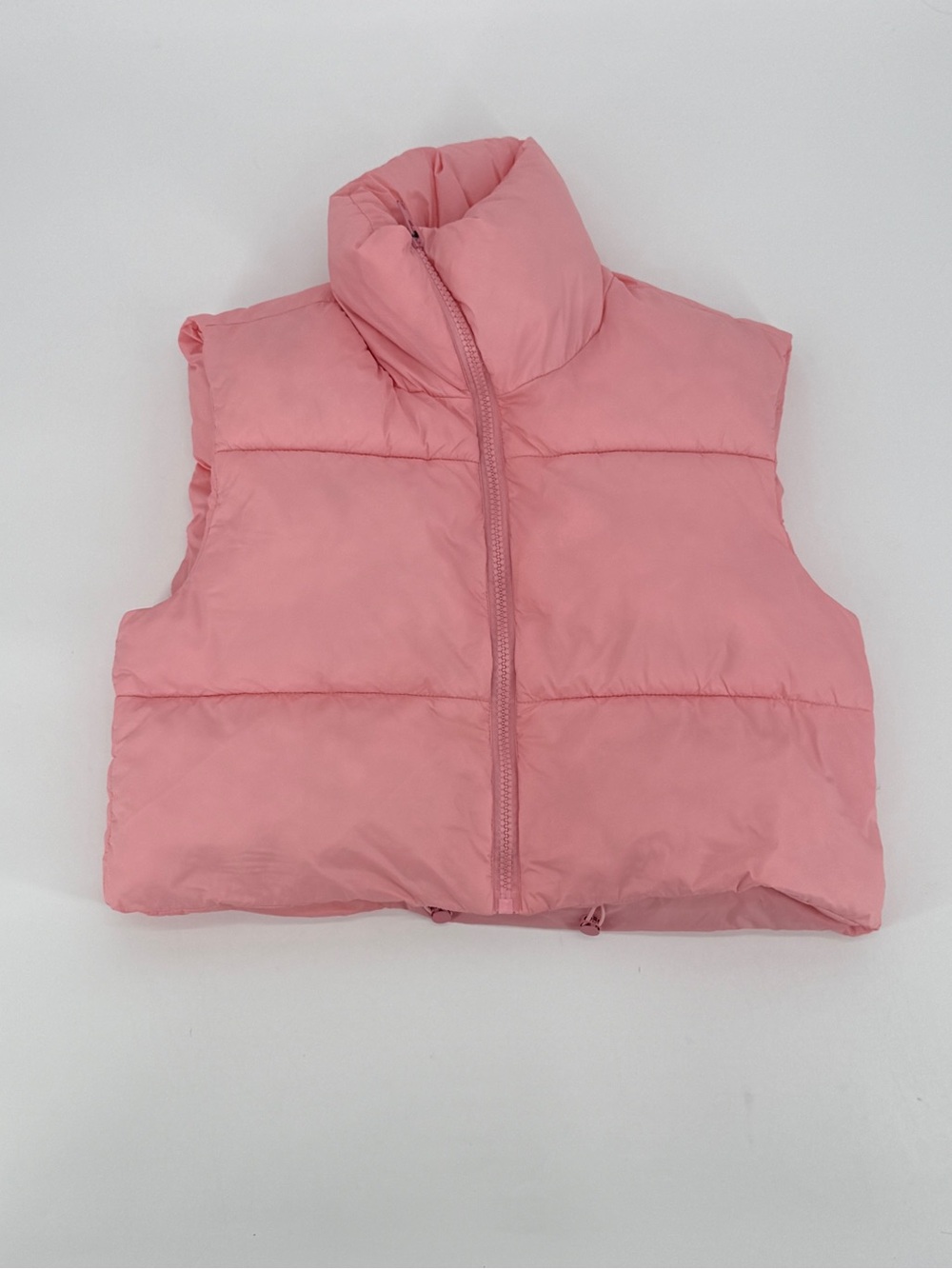 Cropped Puffer Vest in Dusty Rose Size Small Women’s